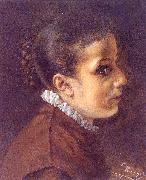 Adolph von Menzel Head of a Girl china oil painting reproduction